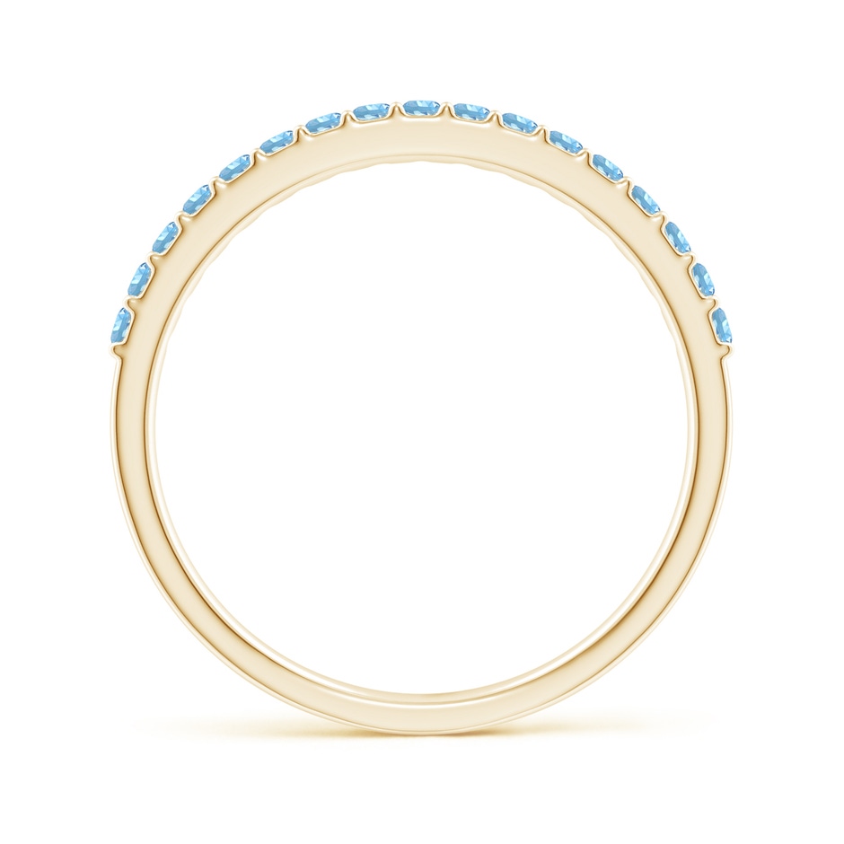 1.5mm AAAA Prong Set Half Eternity Round Aquamarine Wedding Ring in Yellow Gold side 199