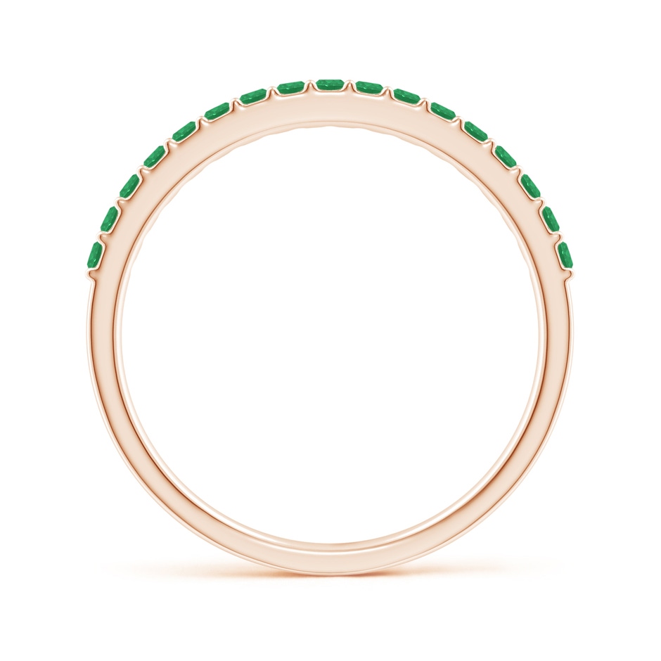 1.5mm A Prong Set Half Eternity Round Emerald Wedding Ring in 18K Rose Gold side 199