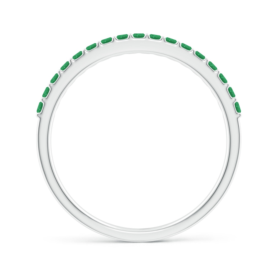 1.5mm A Prong Set Half Eternity Round Emerald Wedding Ring in P950 Platinum side 199