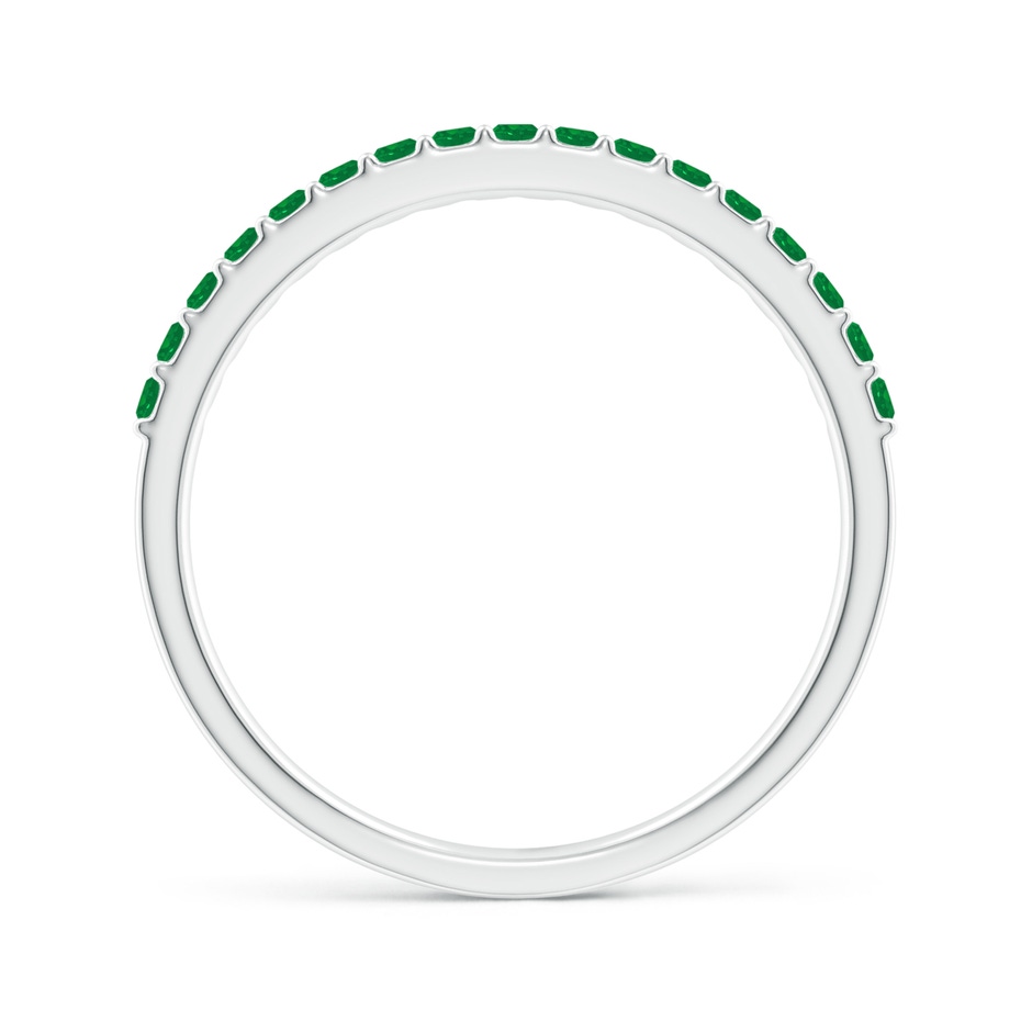 1.5mm AA Prong Set Half Eternity Round Emerald Wedding Ring in P950 Platinum side 199
