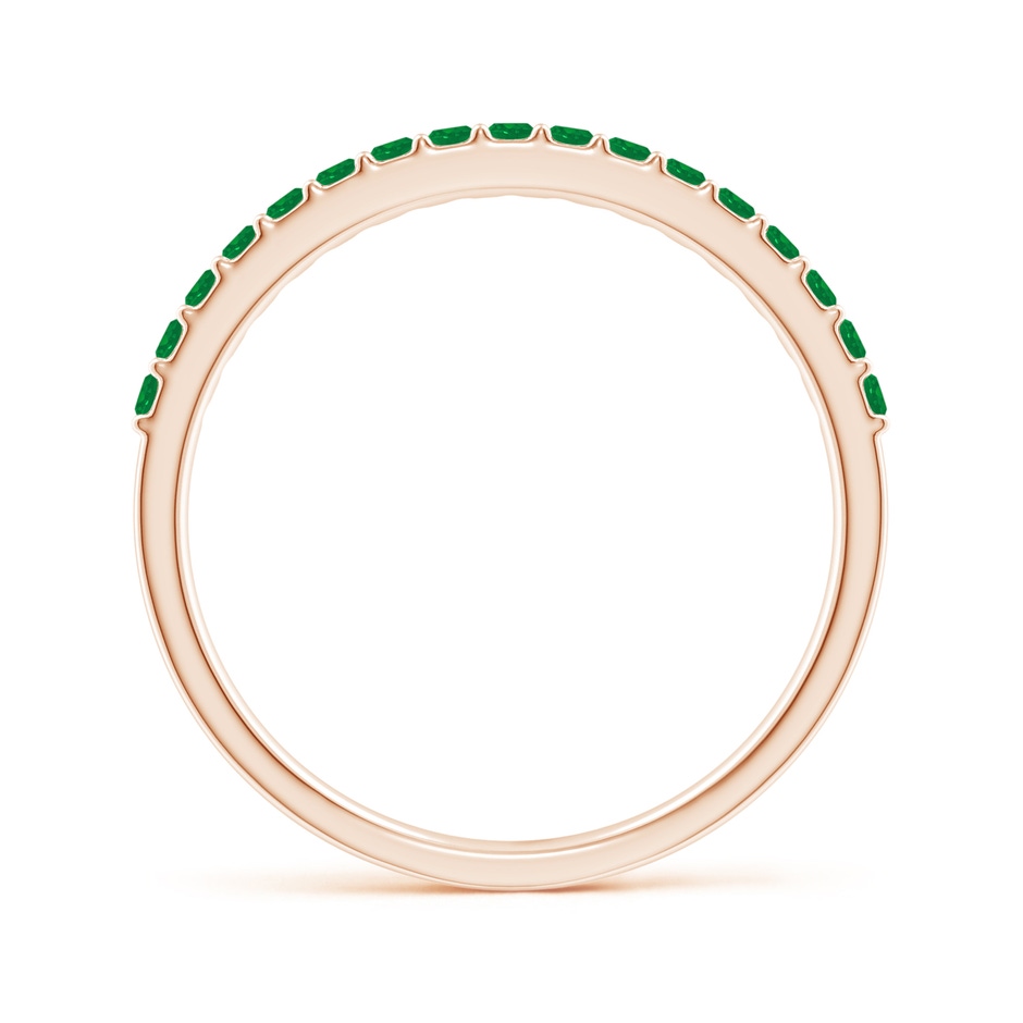 1.5mm AA Prong Set Half Eternity Round Emerald Wedding Ring in Rose Gold side 199