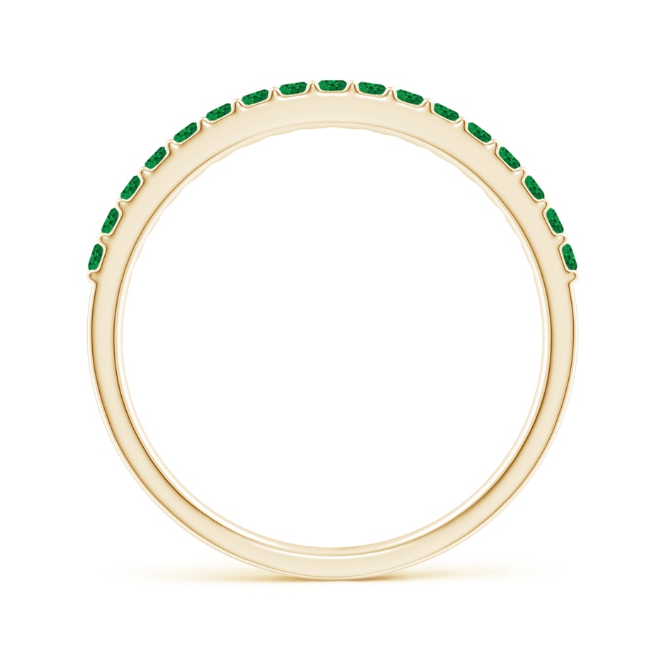 1.5mm AAA Prong Set Half Eternity Round Emerald Wedding Ring in Yellow Gold side 199