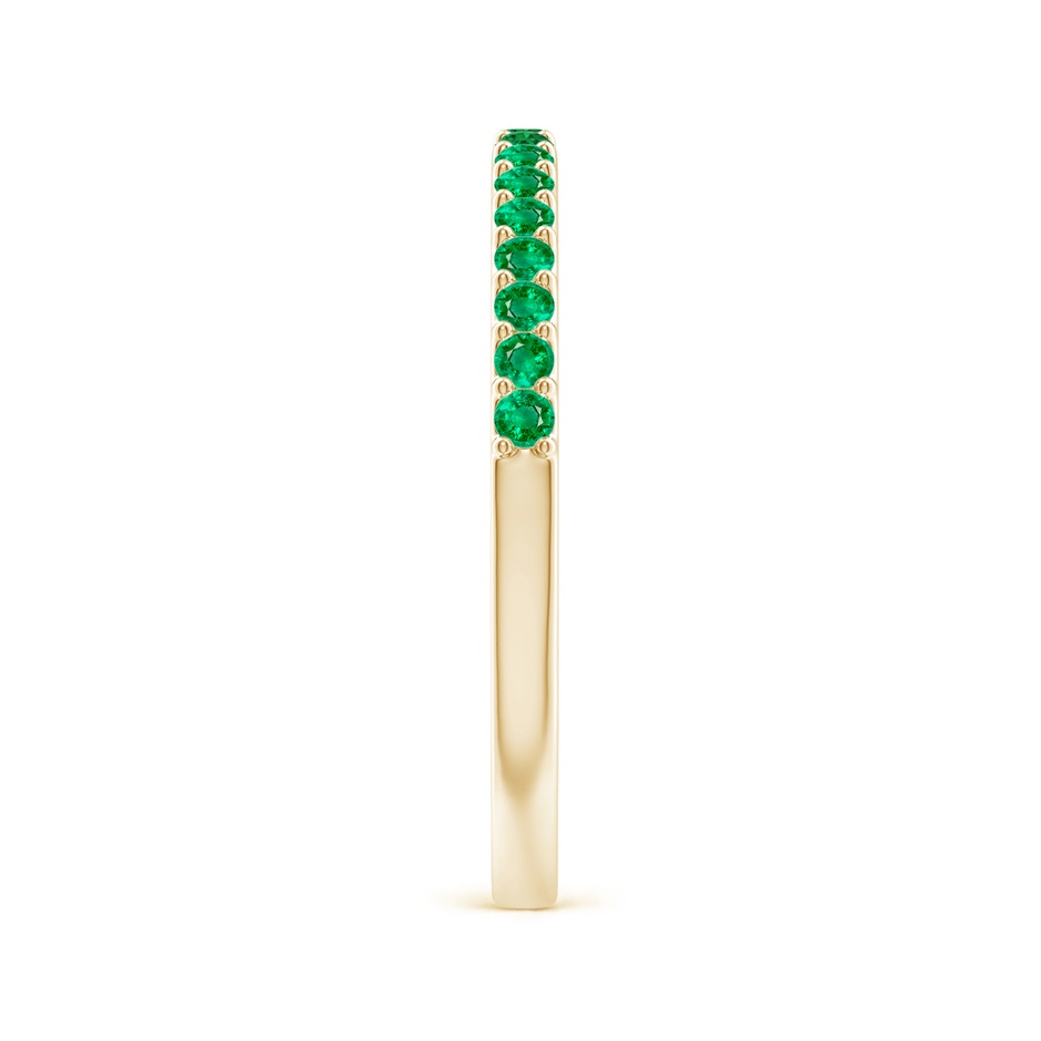 1.5mm AAA Prong Set Half Eternity Round Emerald Wedding Ring in Yellow Gold side 299