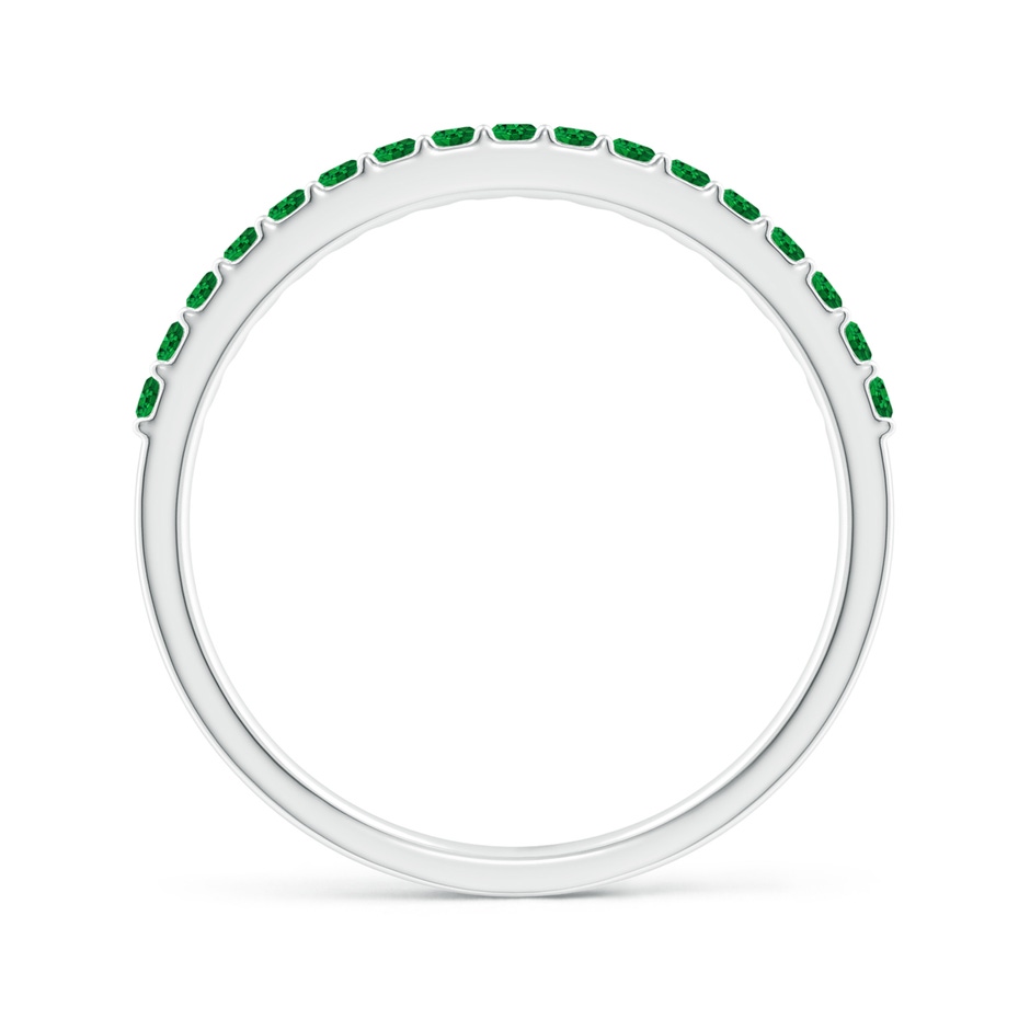 1.5mm AAAA Prong Set Half Eternity Round Emerald Wedding Ring in 18K White Gold side 199