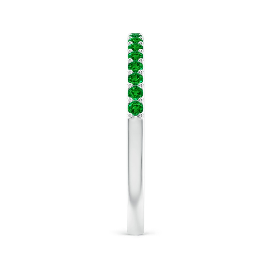 1.5mm AAAA Prong Set Half Eternity Round Emerald Wedding Ring in 18K White Gold side 299