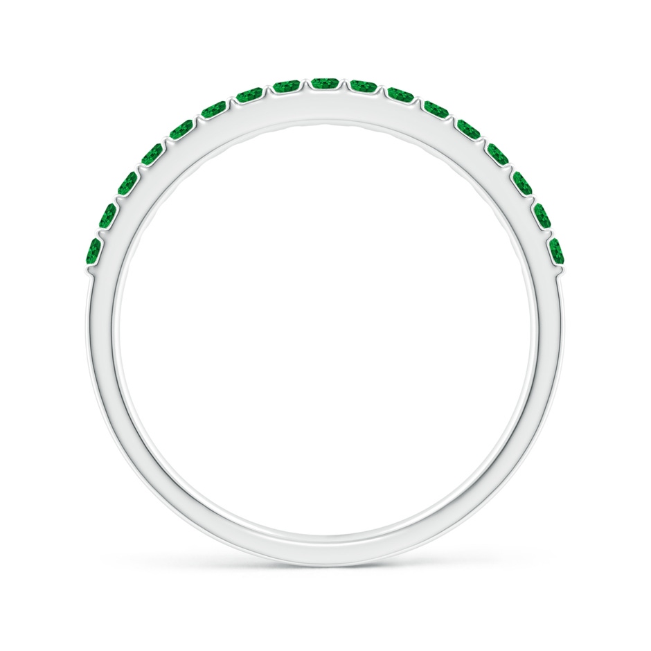 1.5mm AAAA Prong Set Half Eternity Round Emerald Wedding Ring in White Gold side 199