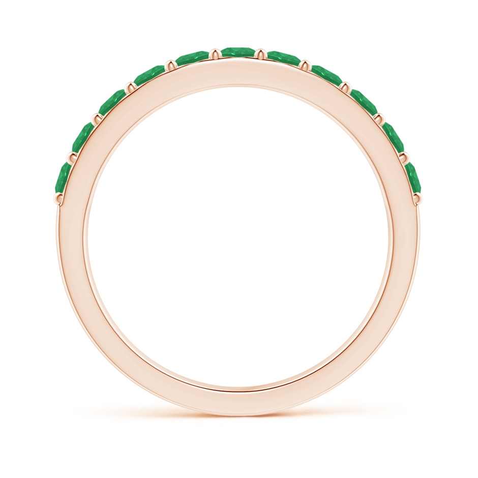 2.5mm A Prong Set Half Eternity Round Emerald Wedding Ring in Rose Gold side 199