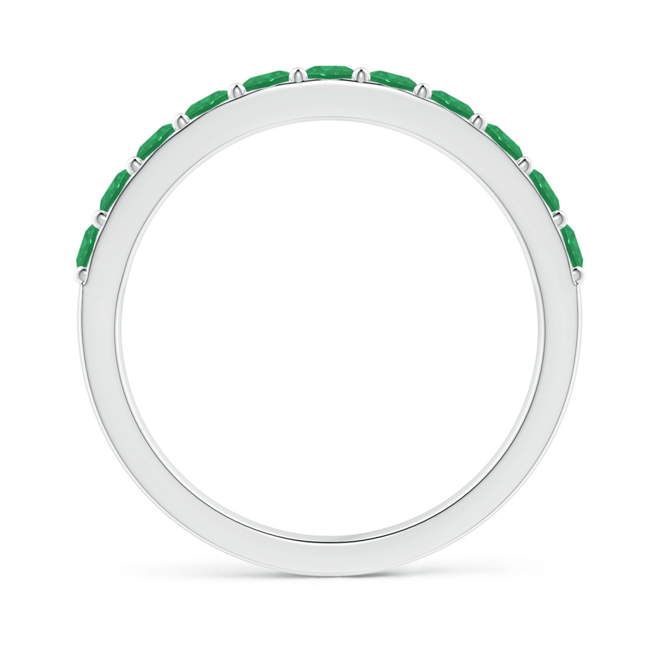 2.5mm A Prong Set Half Eternity Round Emerald Wedding Ring in White Gold side 199