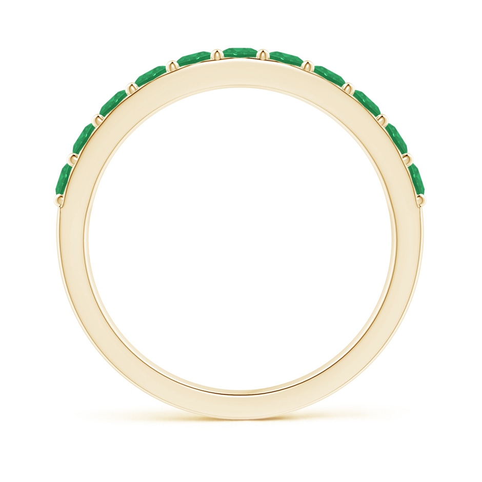 2.5mm A Prong Set Half Eternity Round Emerald Wedding Ring in Yellow Gold side 199