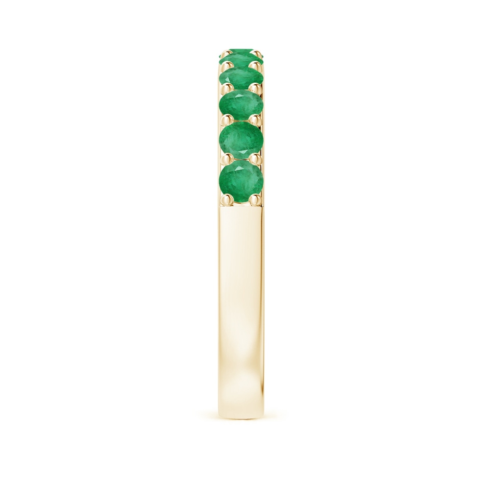 2.5mm A Prong Set Half Eternity Round Emerald Wedding Ring in Yellow Gold side 299