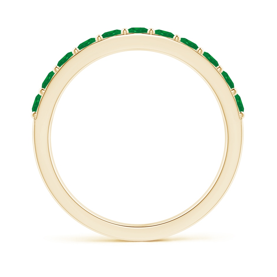 2.5mm AA Prong Set Half Eternity Round Emerald Wedding Ring in 18K Yellow Gold side 199