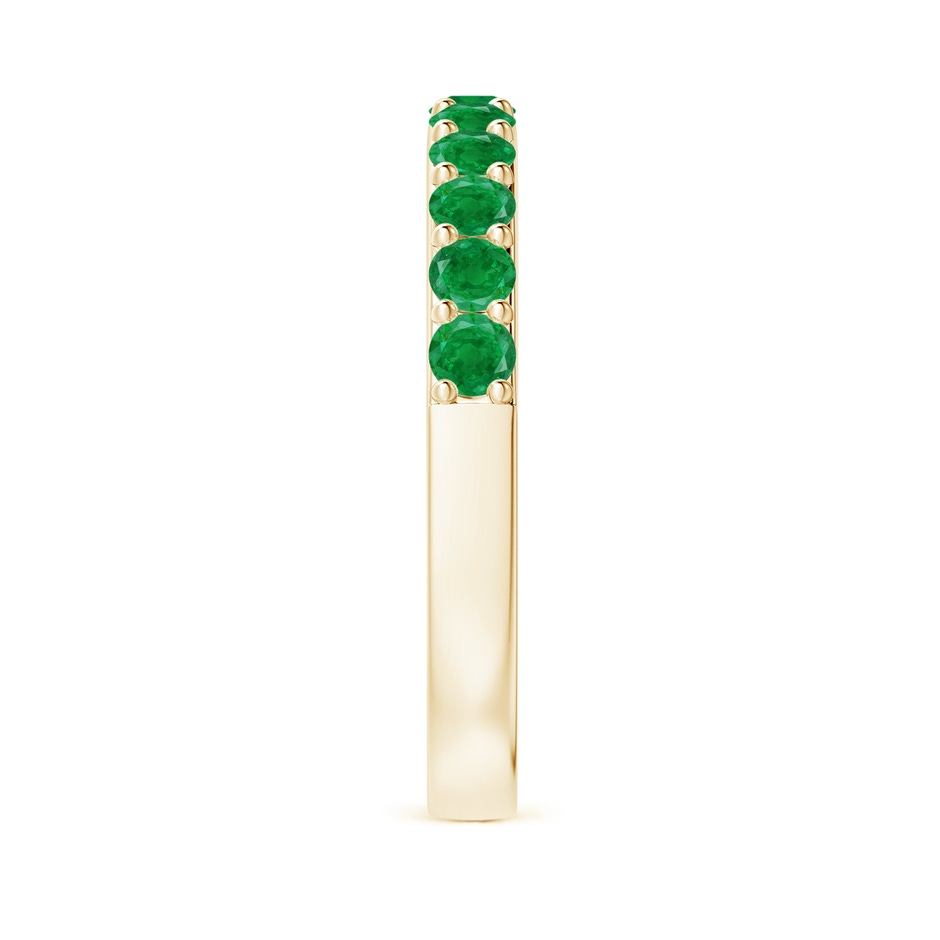 2.5mm AA Prong Set Half Eternity Round Emerald Wedding Ring in 18K Yellow Gold side 299