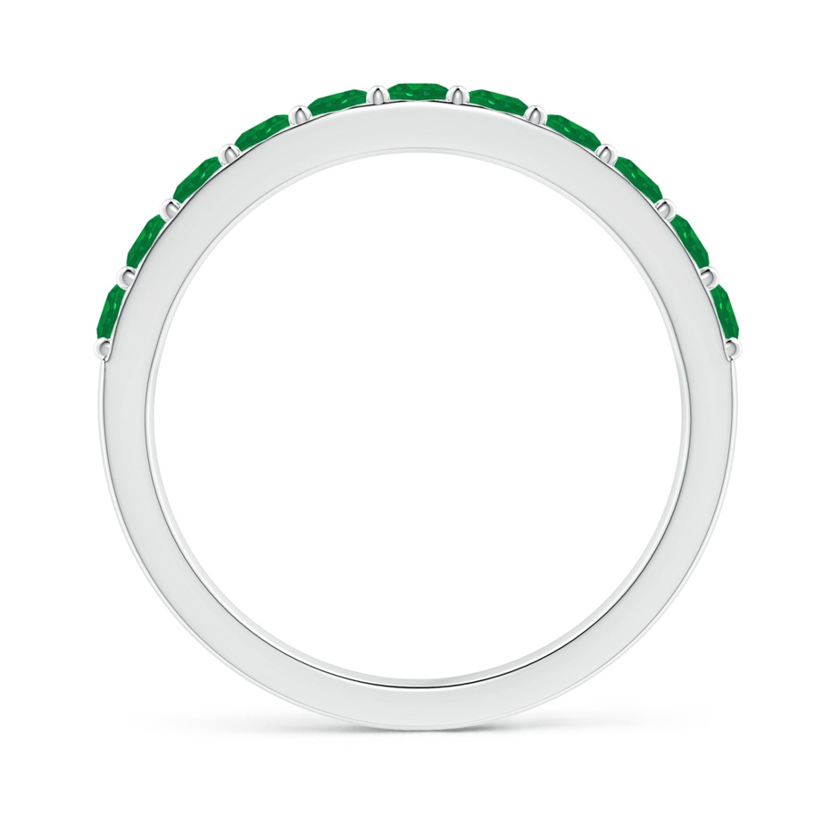 2.5mm AA Prong Set Half Eternity Round Emerald Wedding Ring in White Gold side 199