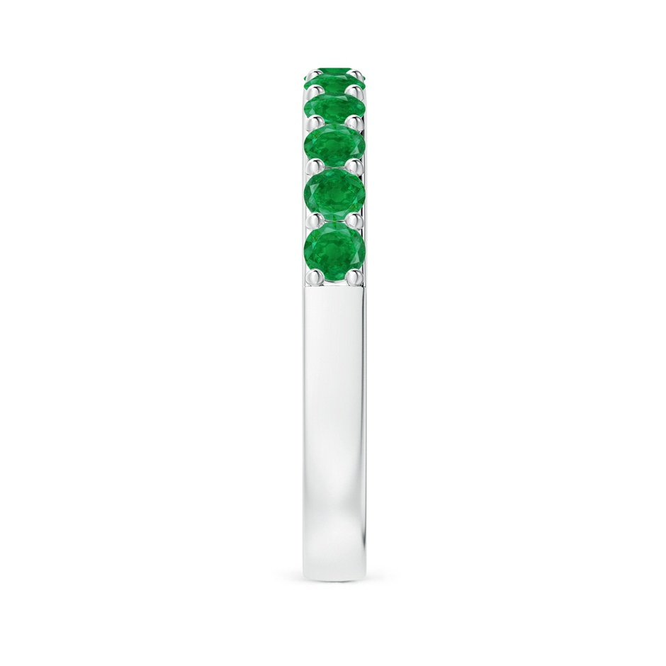 2.5mm AA Prong Set Half Eternity Round Emerald Wedding Ring in White Gold side 299