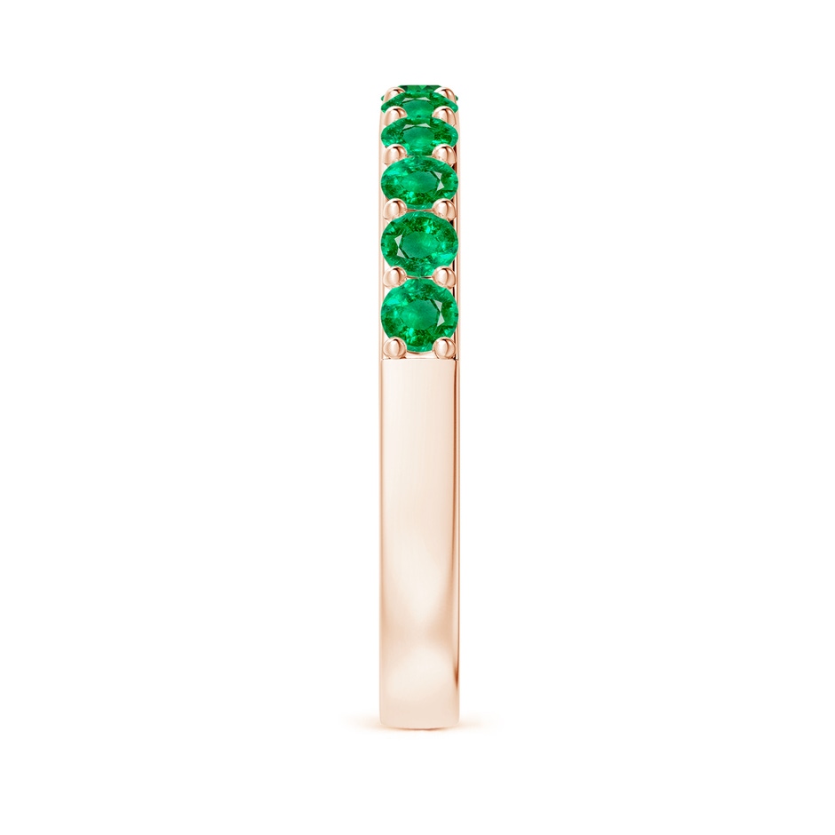 2.5mm AAA Prong Set Half Eternity Round Emerald Wedding Ring in Rose Gold side 299