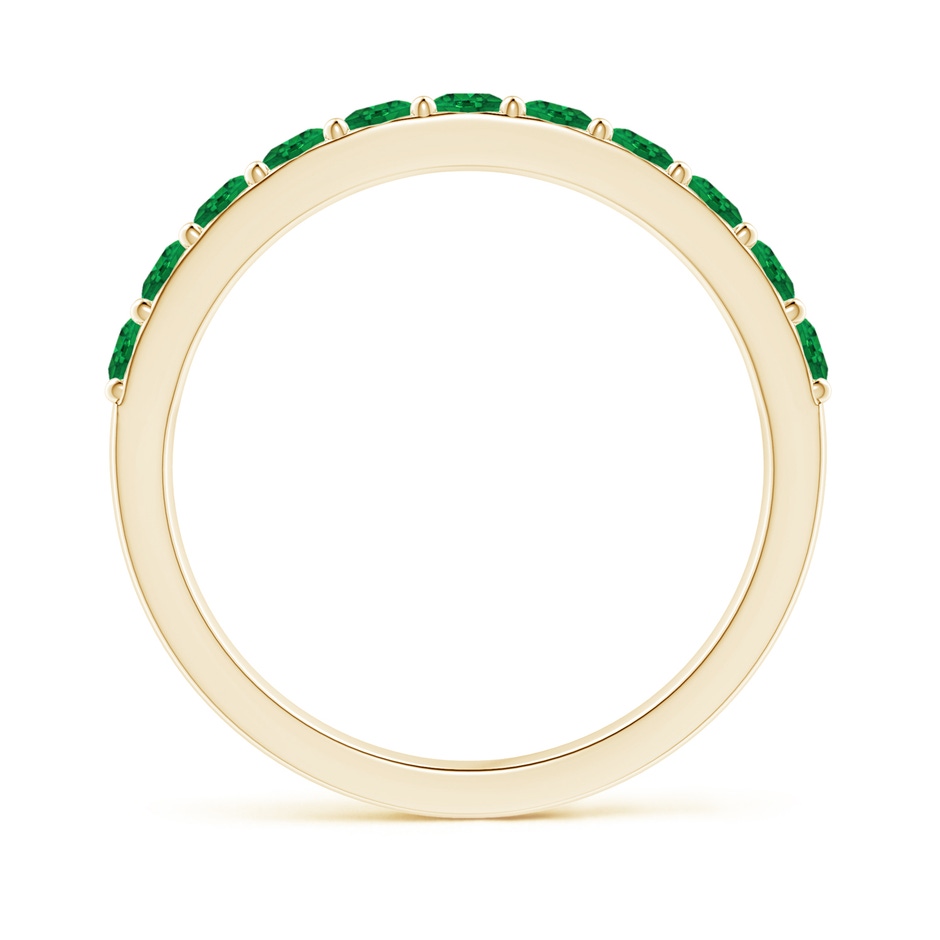 2.5mm AAA Prong Set Half Eternity Round Emerald Wedding Ring in Yellow Gold side 199