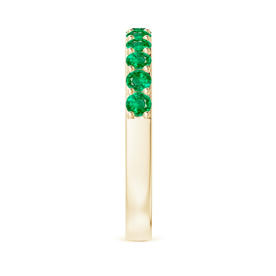 2.5mm AAA Prong Set Half Eternity Round Emerald Wedding Ring in Yellow Gold side 299