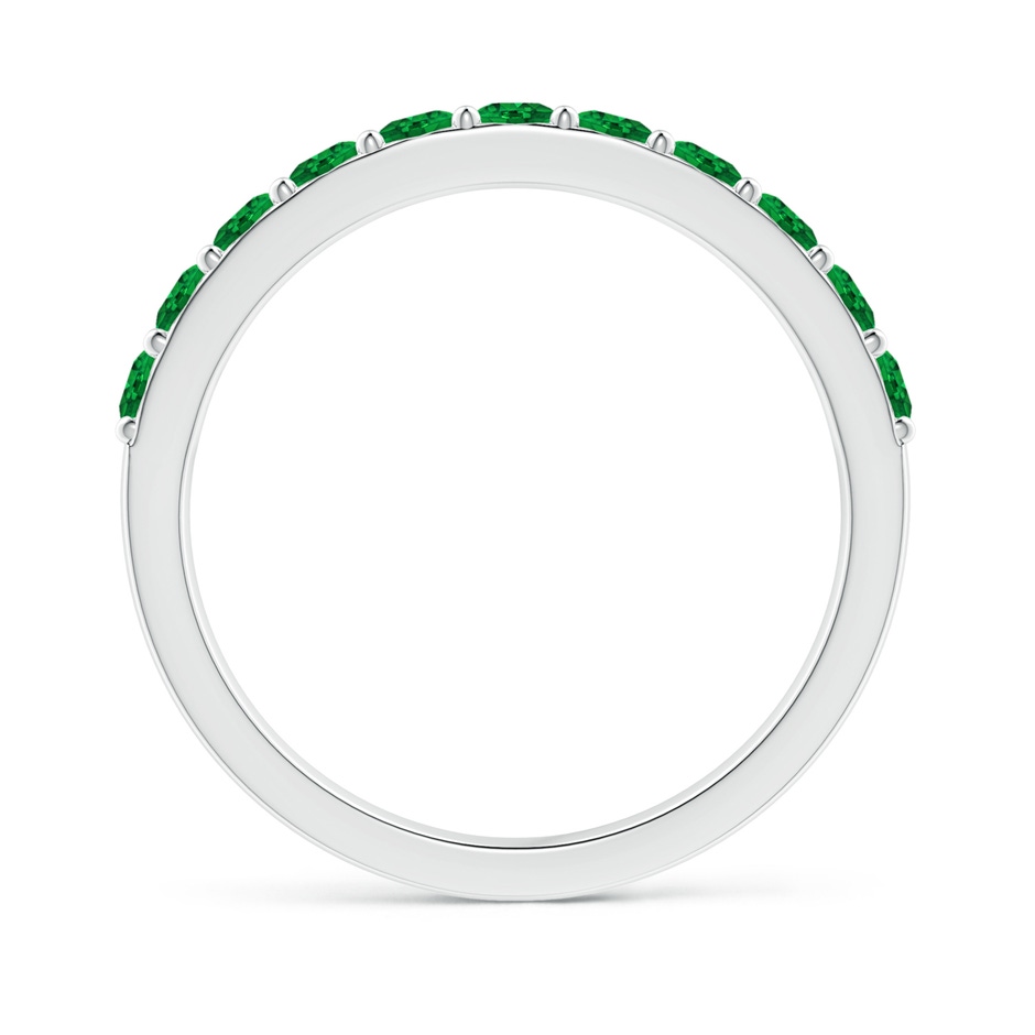 2.5mm AAAA Prong Set Half Eternity Round Emerald Wedding Ring in P950 Platinum side 199