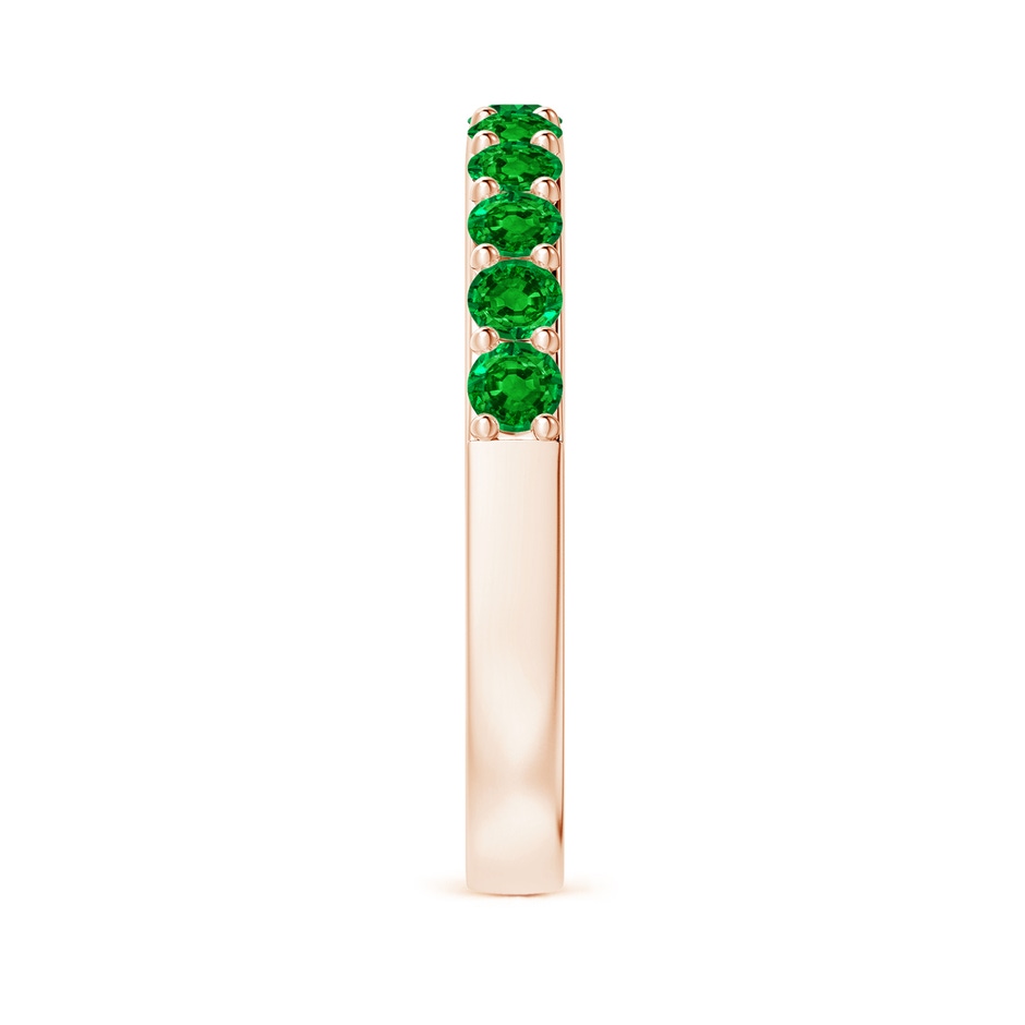 2.5mm AAAA Prong Set Half Eternity Round Emerald Wedding Ring in Rose Gold side 299