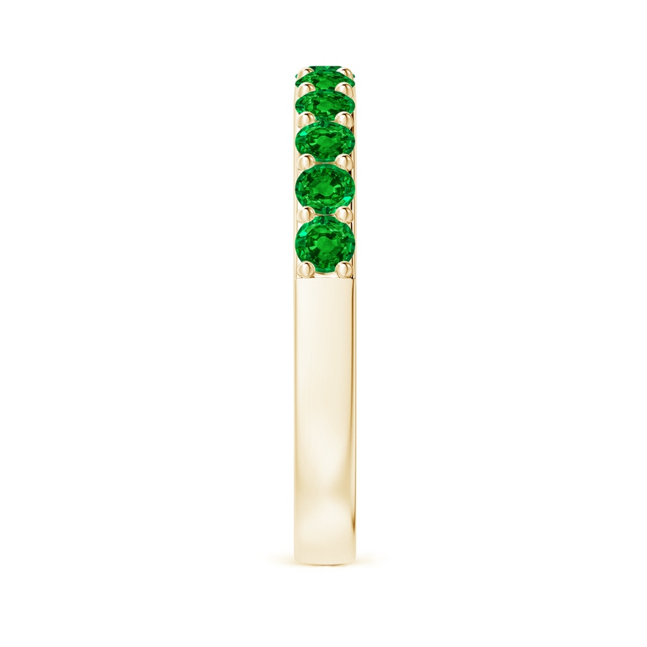 2.5mm AAAA Prong Set Half Eternity Round Emerald Wedding Ring in Yellow Gold side 299