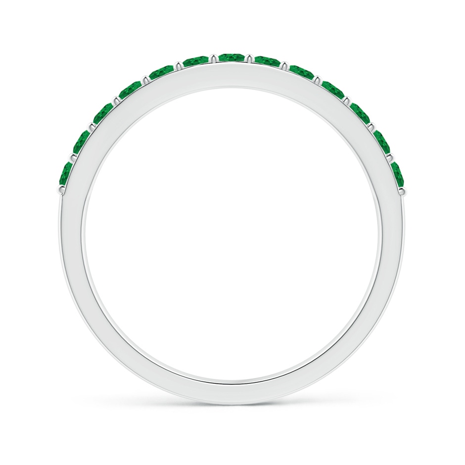 2mm AAA Prong Set Half Eternity Round Emerald Wedding Ring in White Gold side 199