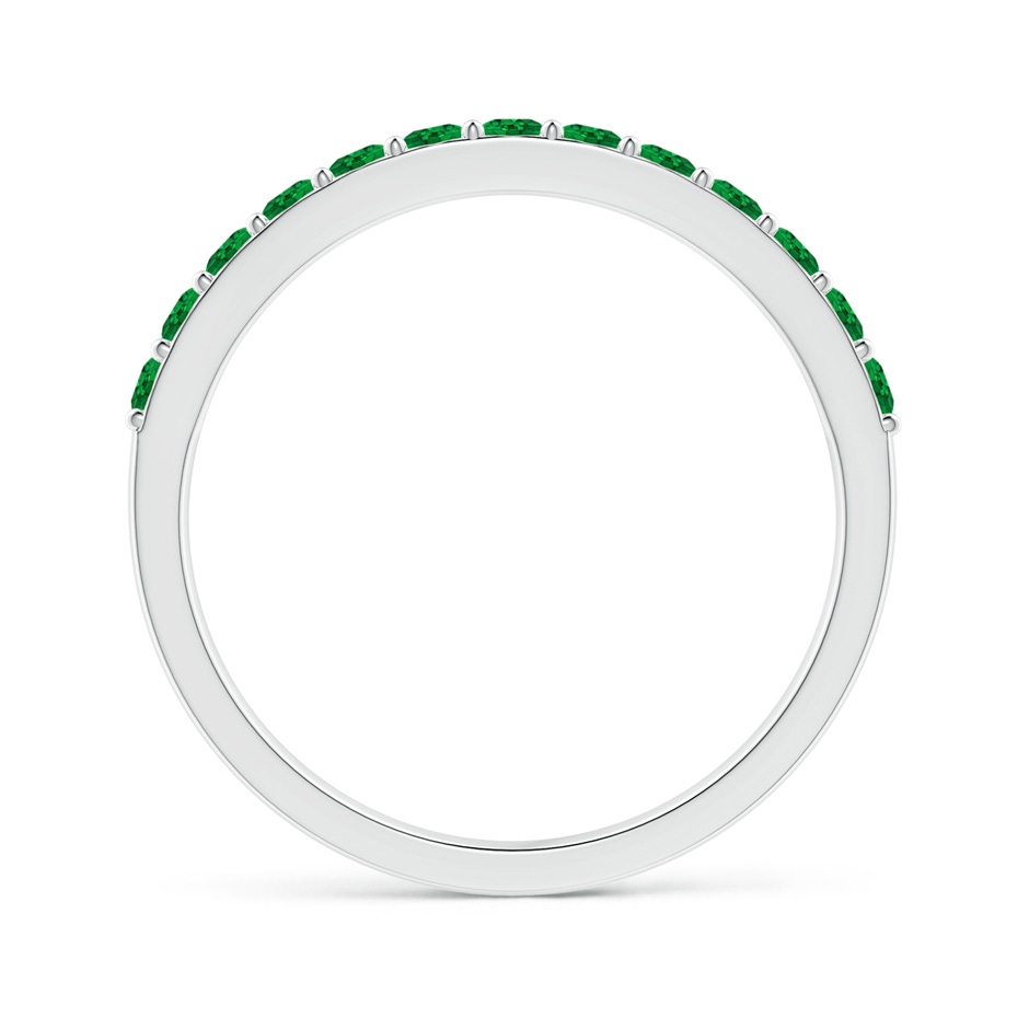 2mm AAAA Prong Set Half Eternity Round Emerald Wedding Ring in P950 Platinum side 199