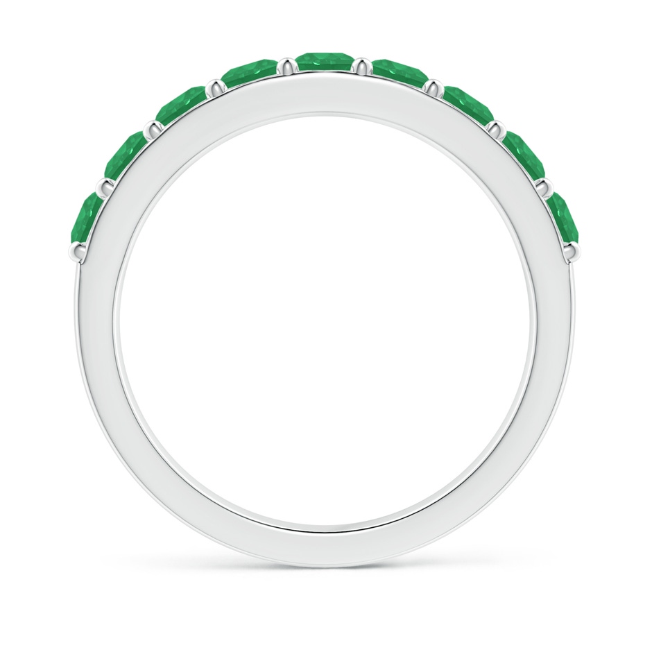 3mm A Prong Set Half Eternity Round Emerald Wedding Ring in 18K White Gold side 199