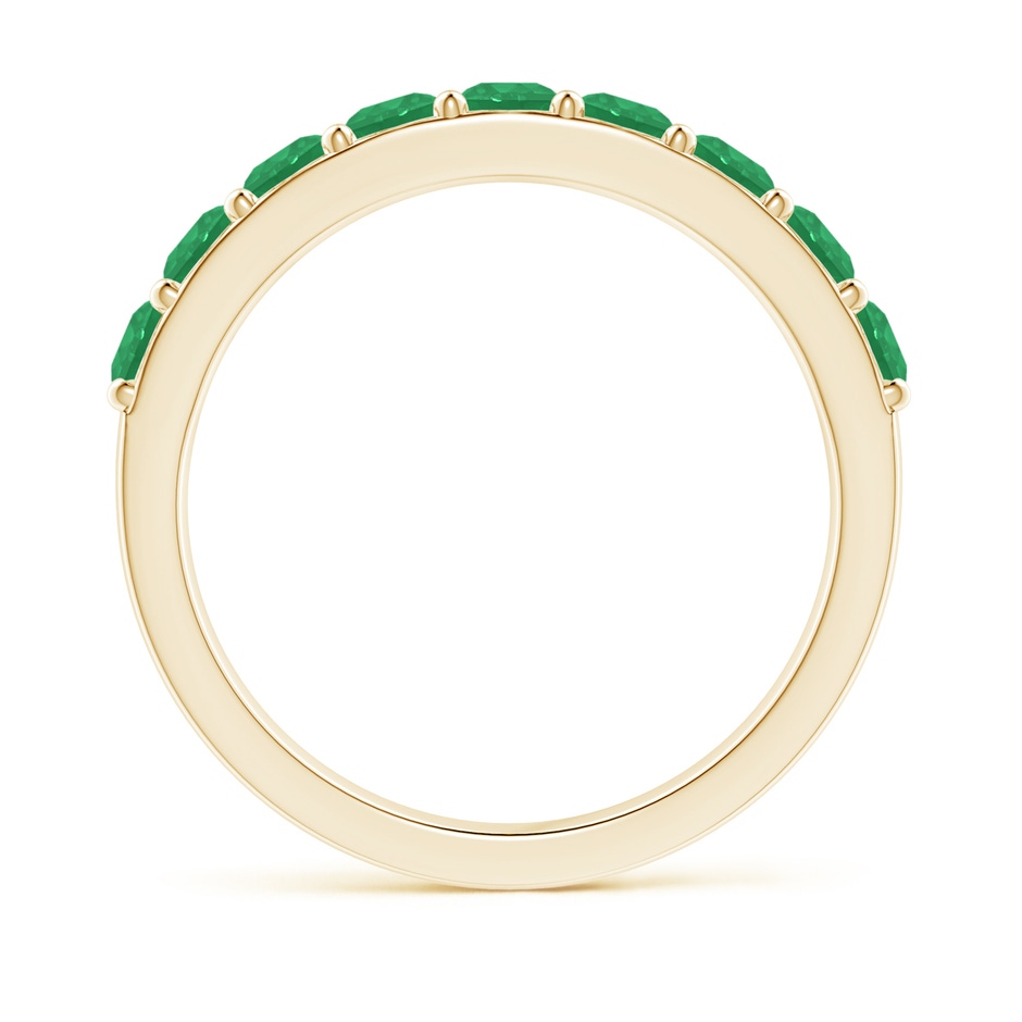 3mm A Prong Set Half Eternity Round Emerald Wedding Ring in 18K Yellow Gold side 199