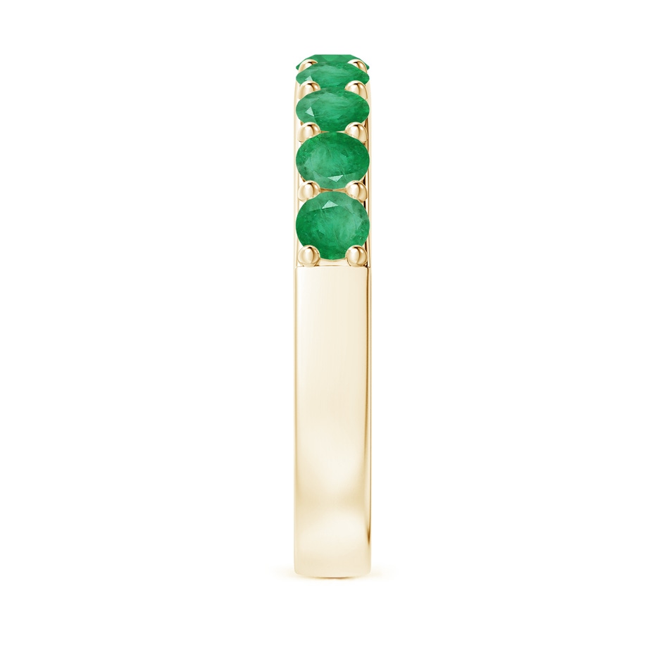 3mm A Prong Set Half Eternity Round Emerald Wedding Ring in 18K Yellow Gold side 299