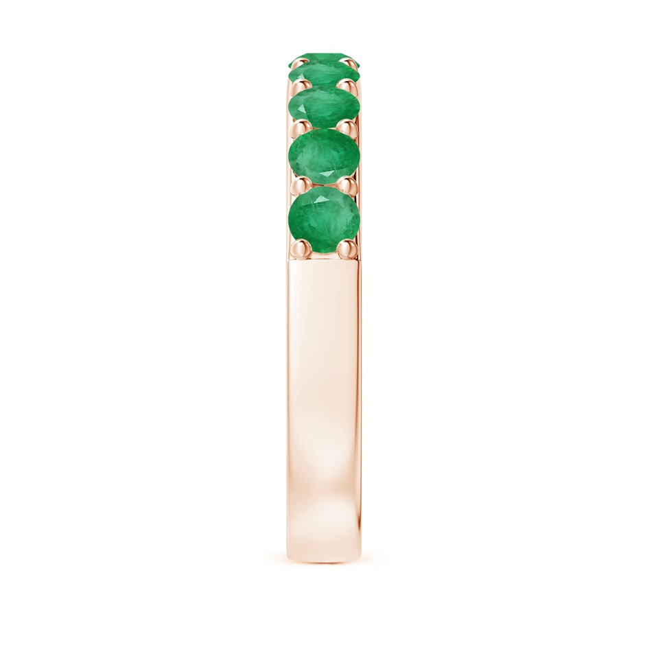 3mm A Prong Set Half Eternity Round Emerald Wedding Ring in Rose Gold side 299