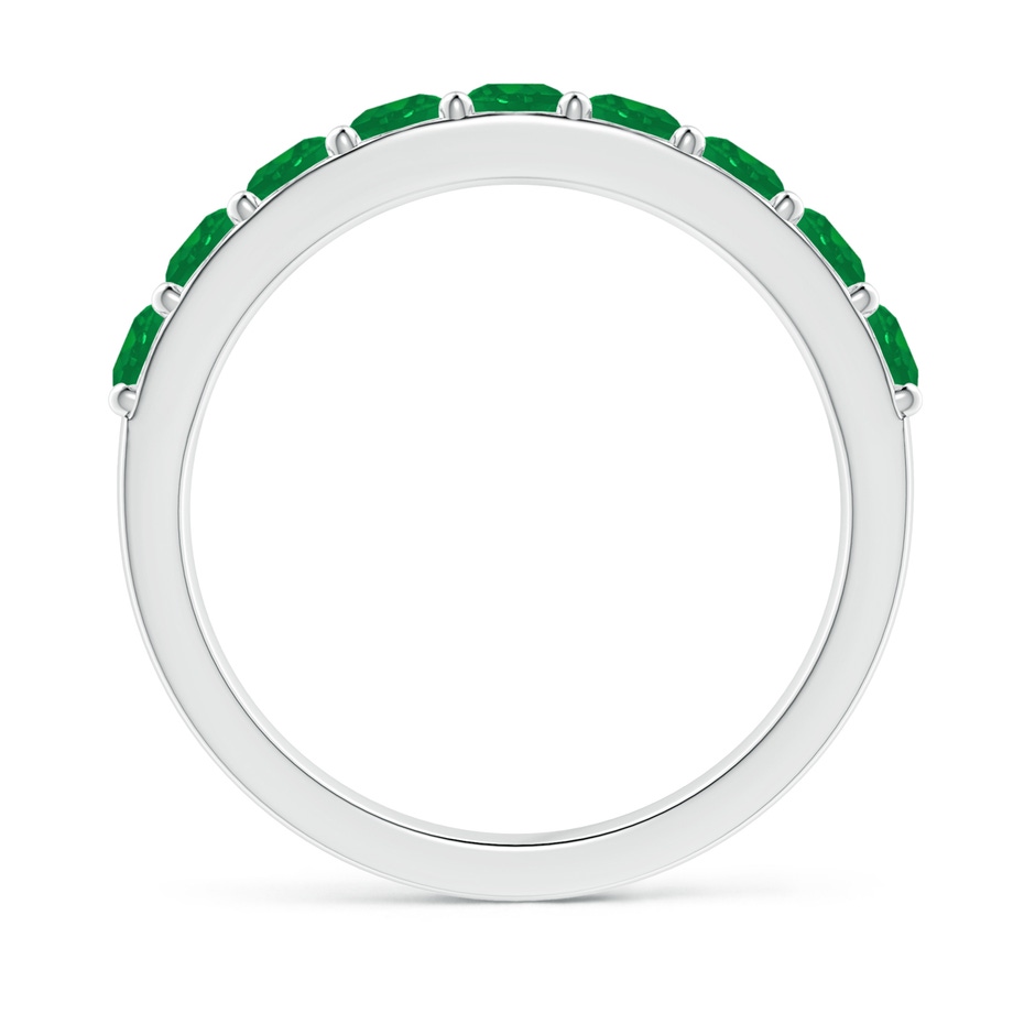 3mm AA Prong Set Half Eternity Round Emerald Wedding Ring in 18K White Gold side 199