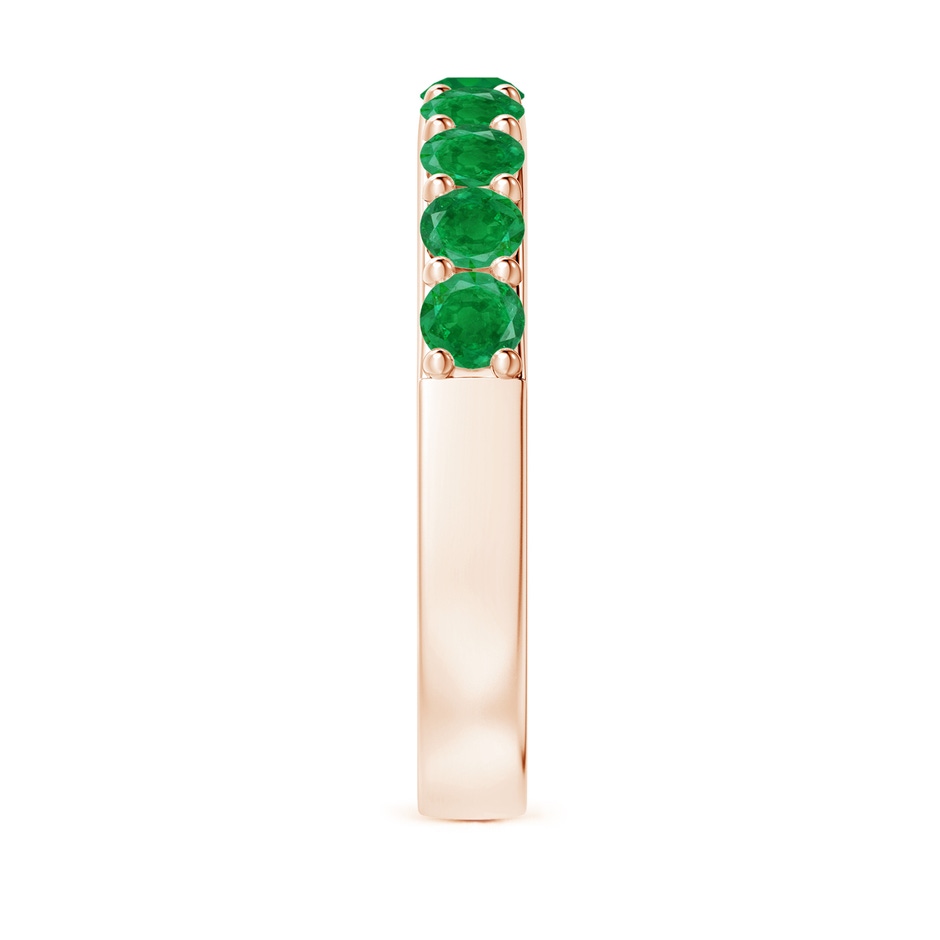 3mm AA Prong Set Half Eternity Round Emerald Wedding Ring in Rose Gold side 299
