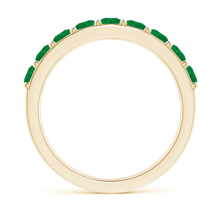 3mm AA Prong Set Half Eternity Round Emerald Wedding Ring in Yellow Gold side 199