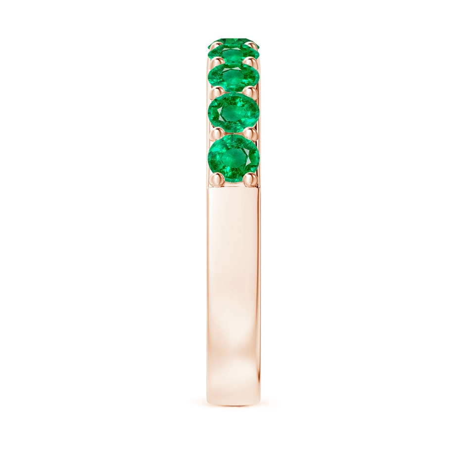 3mm AAA Prong Set Half Eternity Round Emerald Wedding Ring in 18K Rose Gold side 299