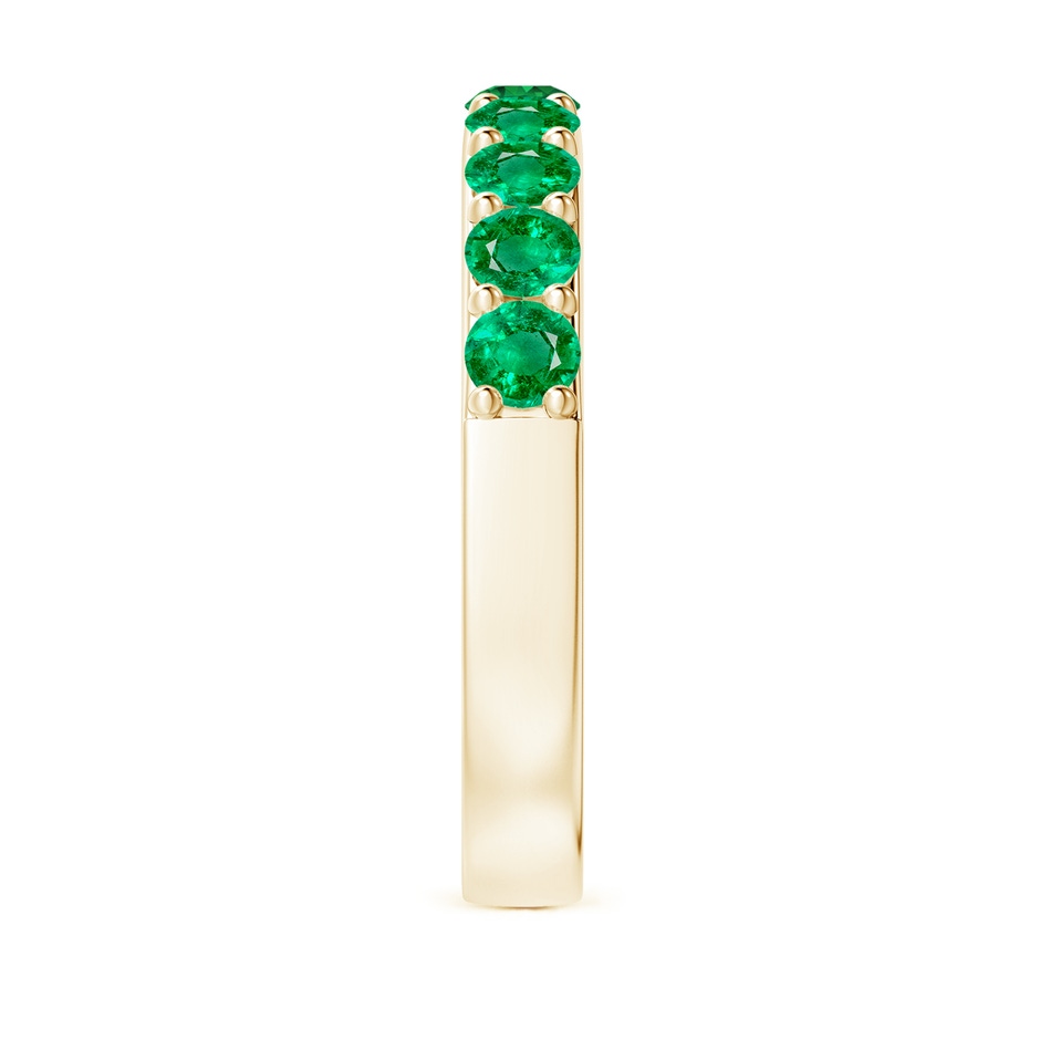 3mm AAA Prong Set Half Eternity Round Emerald Wedding Ring in 18K Yellow Gold side 299