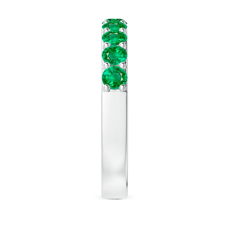 3mm AAA Prong Set Half Eternity Round Emerald Wedding Ring in P950 Platinum side 299