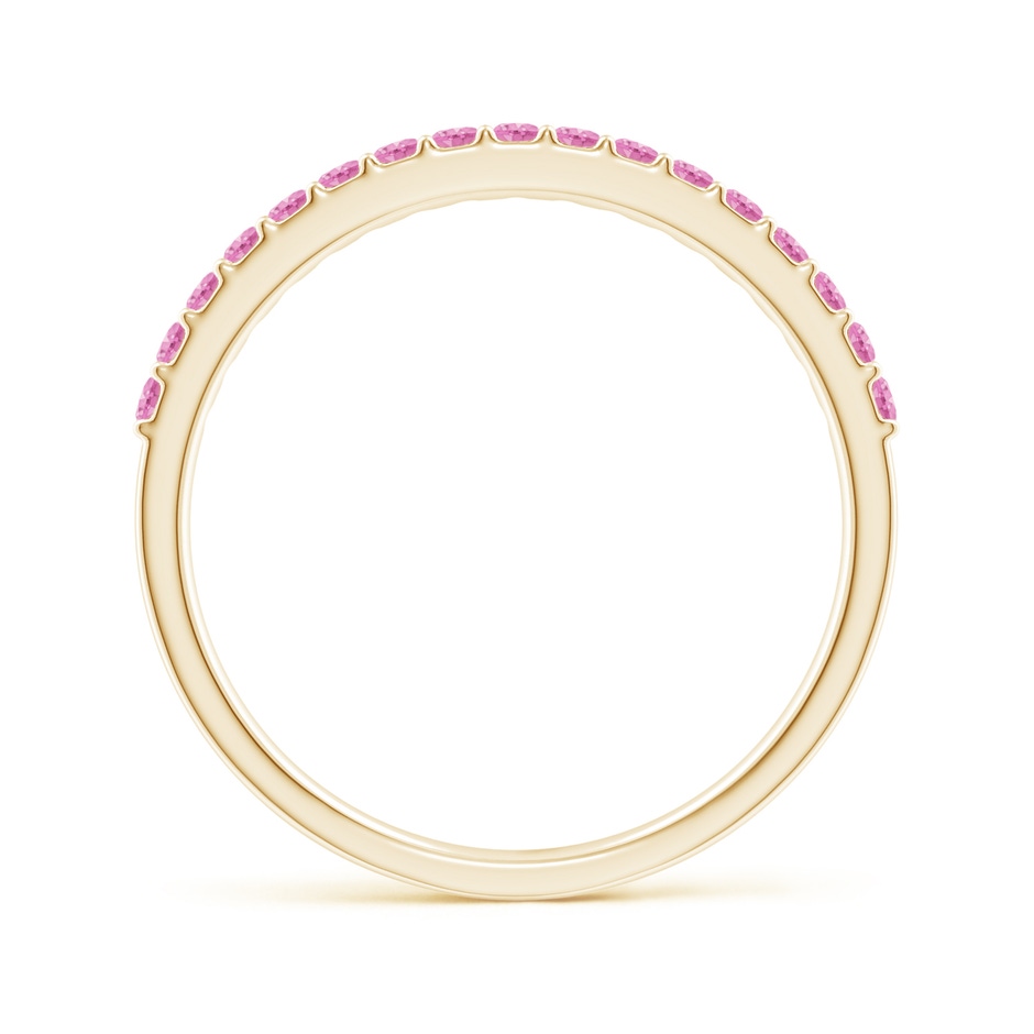 1.5mm A Prong Set Half Eternity Round Pink Sapphire Wedding Ring in 18K Yellow Gold side 199