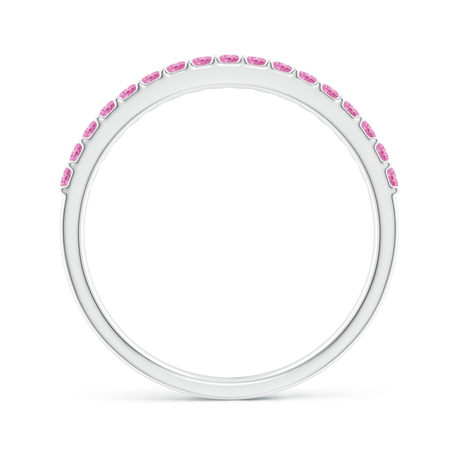 1.5mm A Prong Set Half Eternity Round Pink Sapphire Wedding Ring in White Gold side 199