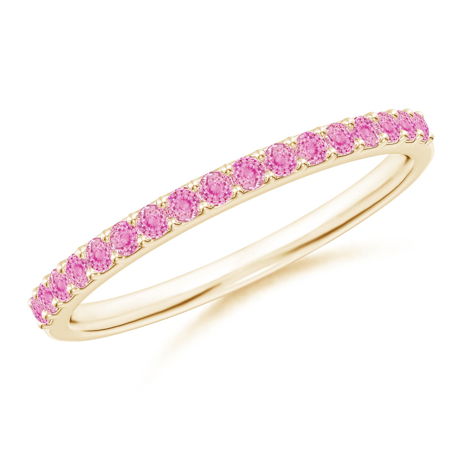 Image Representation of the Pink Sapphire Women's Yellow Gold Wedding Rings