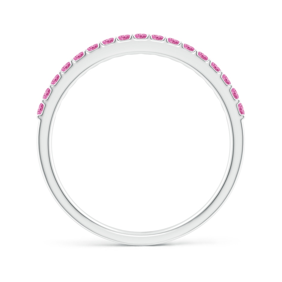 1.5mm AA Prong Set Half Eternity Round Pink Sapphire Wedding Ring in White Gold side 199