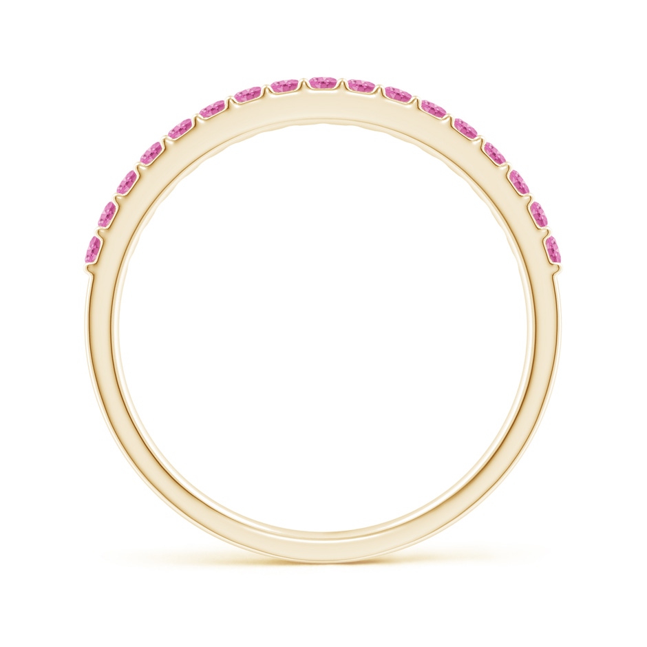 1.5mm AA Prong Set Half Eternity Round Pink Sapphire Wedding Ring in Yellow Gold side 199