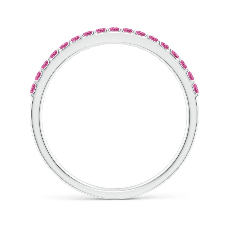 1.5mm AAA Prong Set Half Eternity Round Pink Sapphire Wedding Ring in P950 Platinum side 199