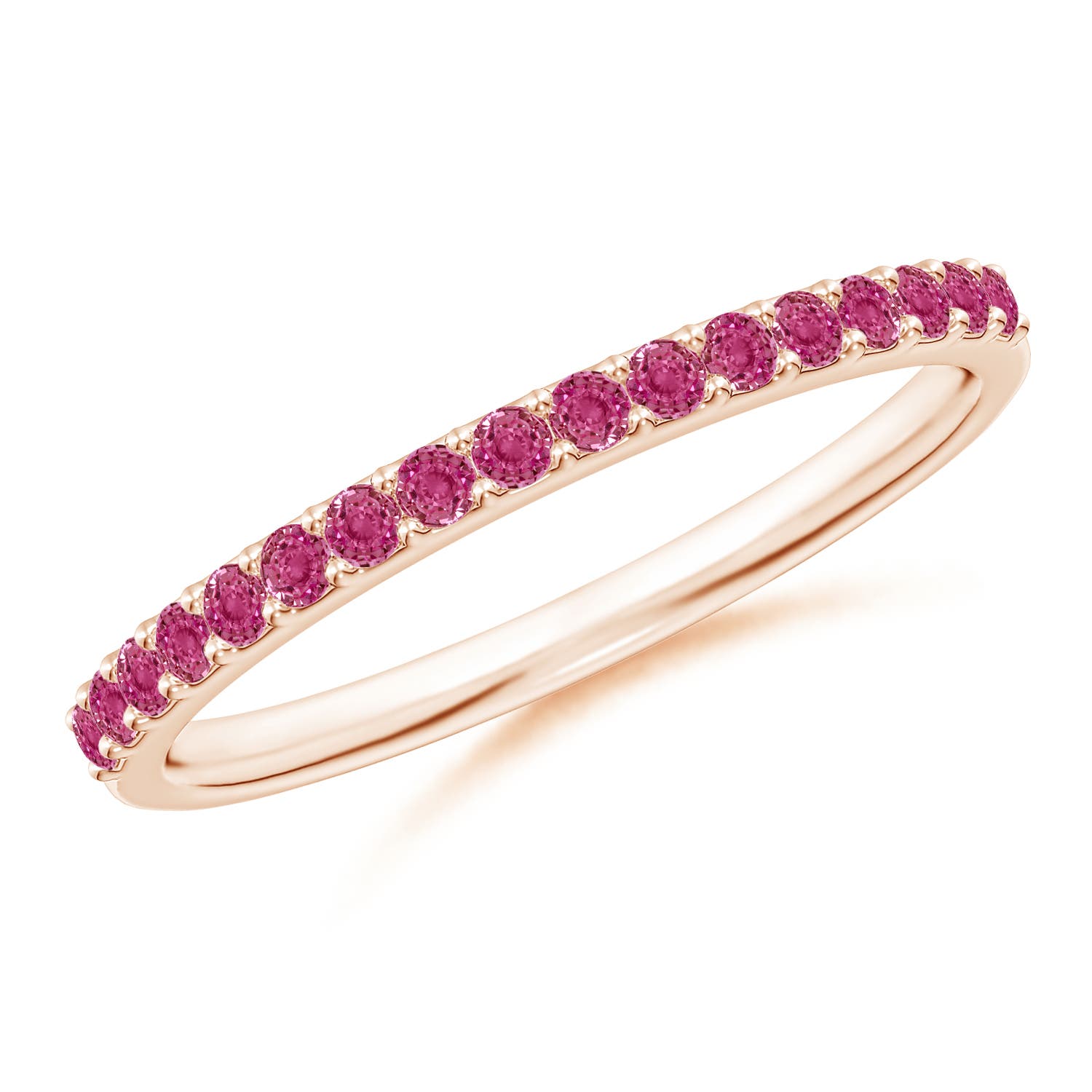 Image Representation of the Pink Sapphire Women's Rose Gold Wedding Rings