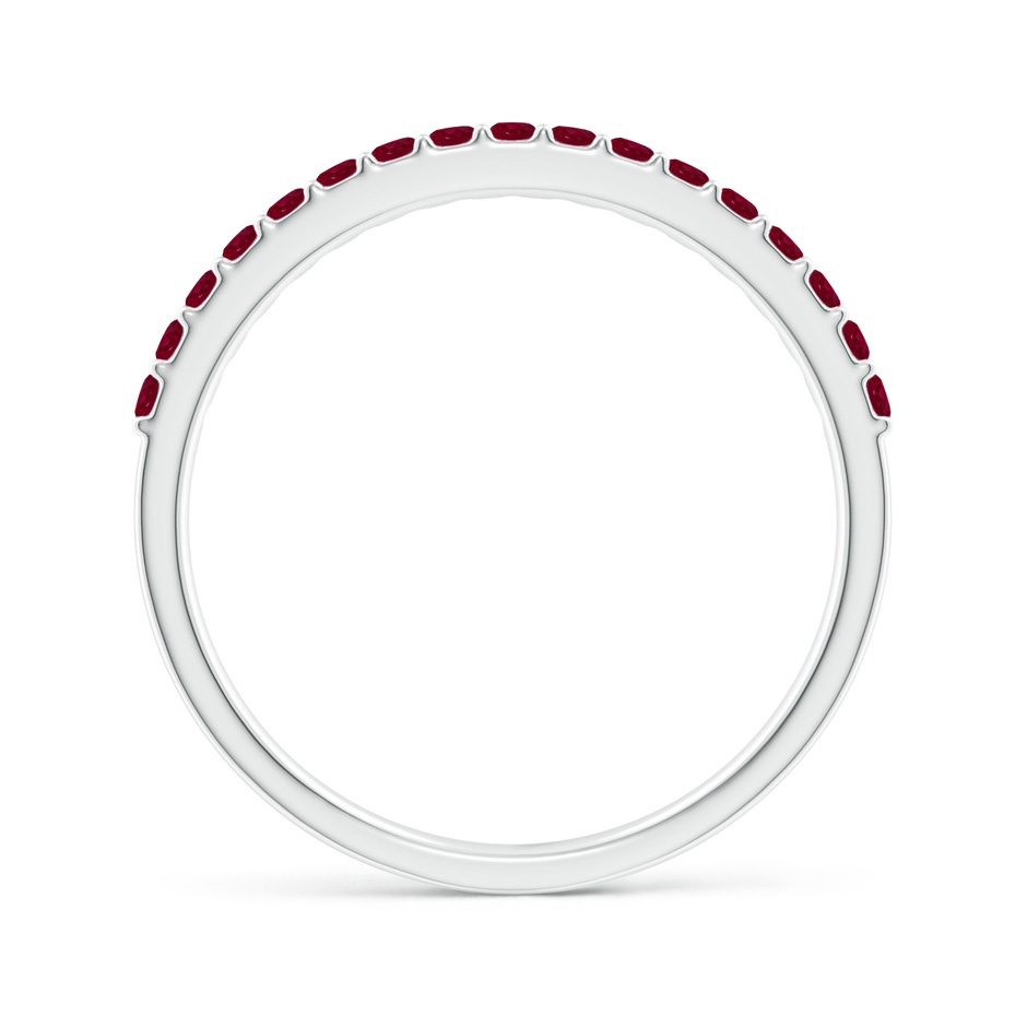 1.5mm A Prong Set Half Eternity Round Ruby Wedding Ring in 18K White Gold side 199