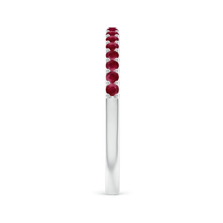 1.5mm A Prong Set Half Eternity Round Ruby Wedding Ring in 18K White Gold side 299