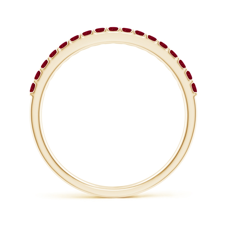 1.5mm AA Prong Set Half Eternity Round Ruby Wedding Ring in Yellow Gold side 199