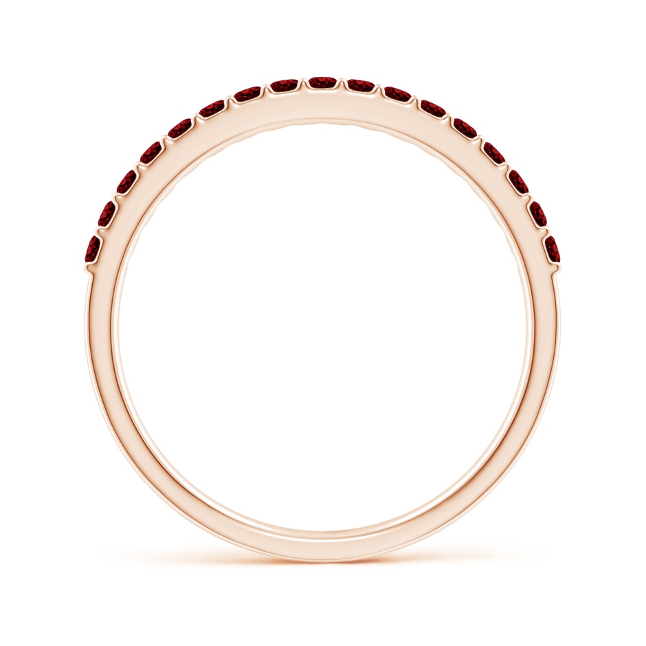 1.5mm AAAA Prong Set Half Eternity Round Ruby Wedding Ring in Rose Gold side 199