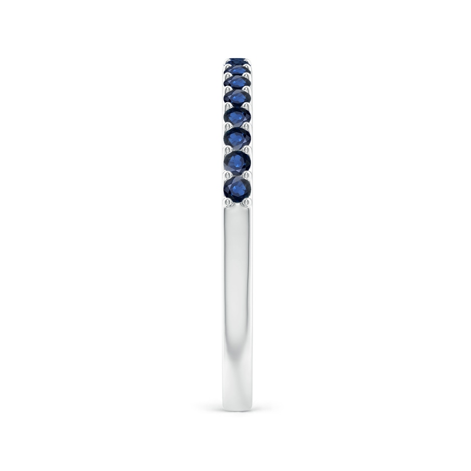 1.5mm AA Prong Set Half Eternity Round Blue Sapphire Wedding Ring in 18K White Gold side 299