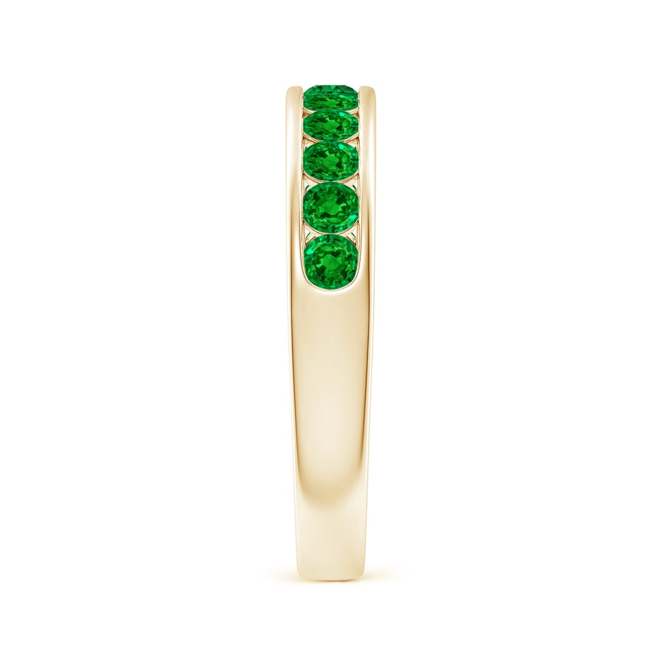 2.5mm AAAA Channel Set Half Eternity Emerald Wedding Ring in 18K Yellow Gold side 299