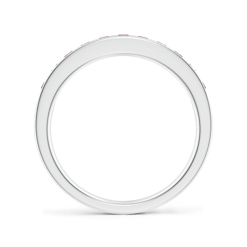 2.1mm A Channel Set Half Eternity Ruby Wedding Ring in 18K White Gold side 199